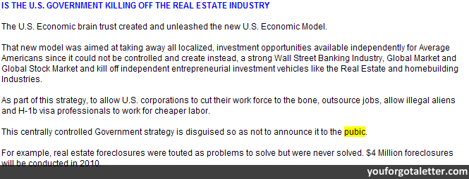 IS THE U.S. GOVERNMENT KILLING OFF THE REAL ESTATE INDUSTRY